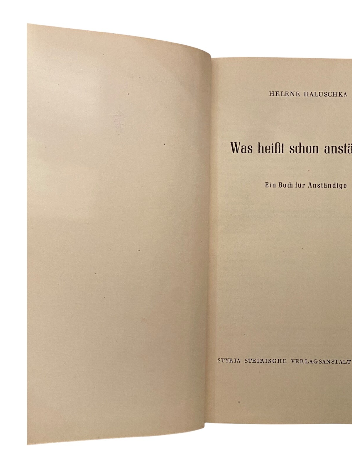 1046 Helene Haluschka WAS HEISST SCHON ANSTÄNDIG? Ein Buch für anständige HC