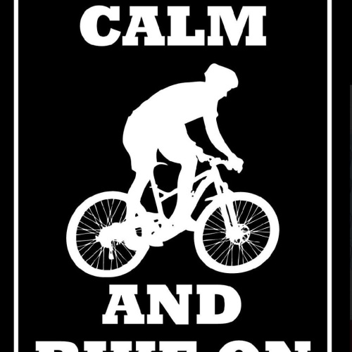 Nostalgie spruch schild keep calm and bike on fahrrad radfahrer 20x30