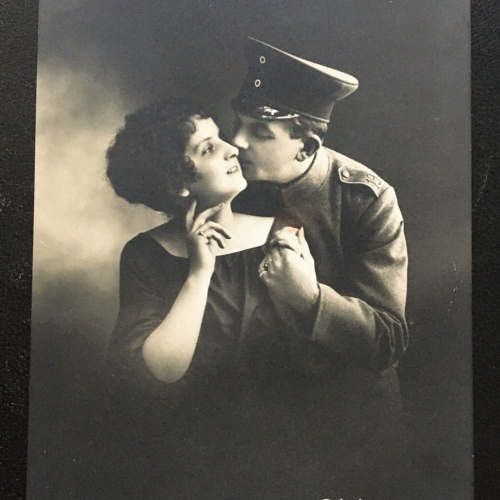 Ohne Zuckerkarte! - Soldat mit Frau - Militär Krieg 400667 TH A