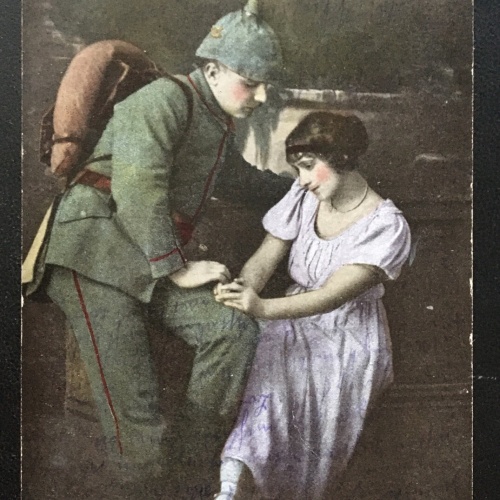 Auf Wiedersehen! - Soldat mit Frau - Militär Krieg 400675 TH