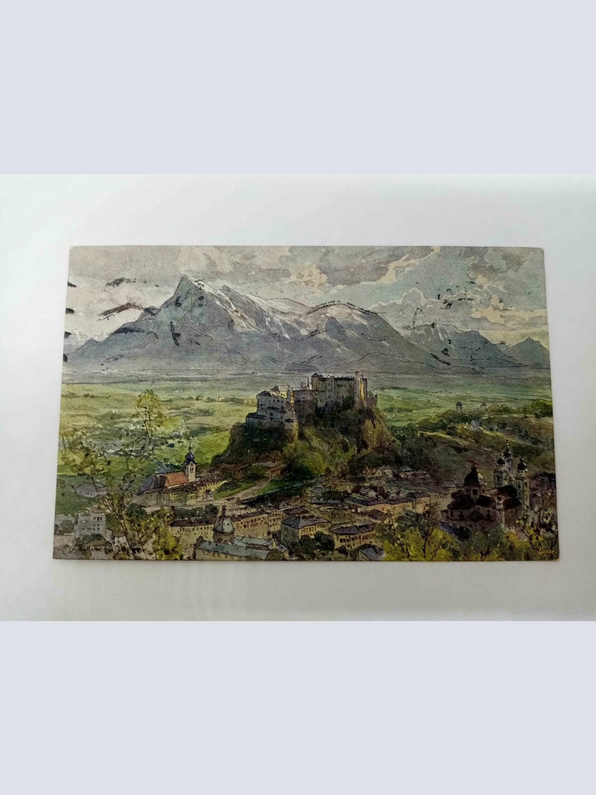 Ansicht Festungen Hohensalzburg Berglandschaft Umland