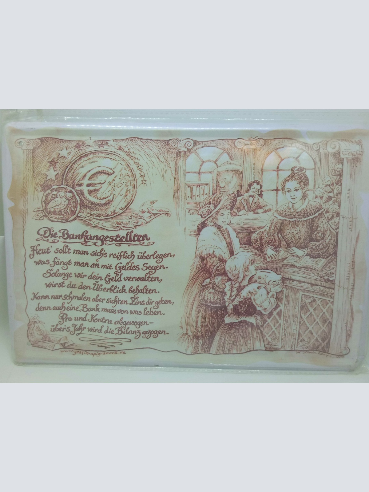 Nostalgie Vintage Retro Schild Spruch die Bankangestellten 30x20 cm 60238