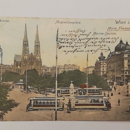 Wien IX Votivkirche Maximilianplatz Theresienhof Marine Section Tram 600704A tl