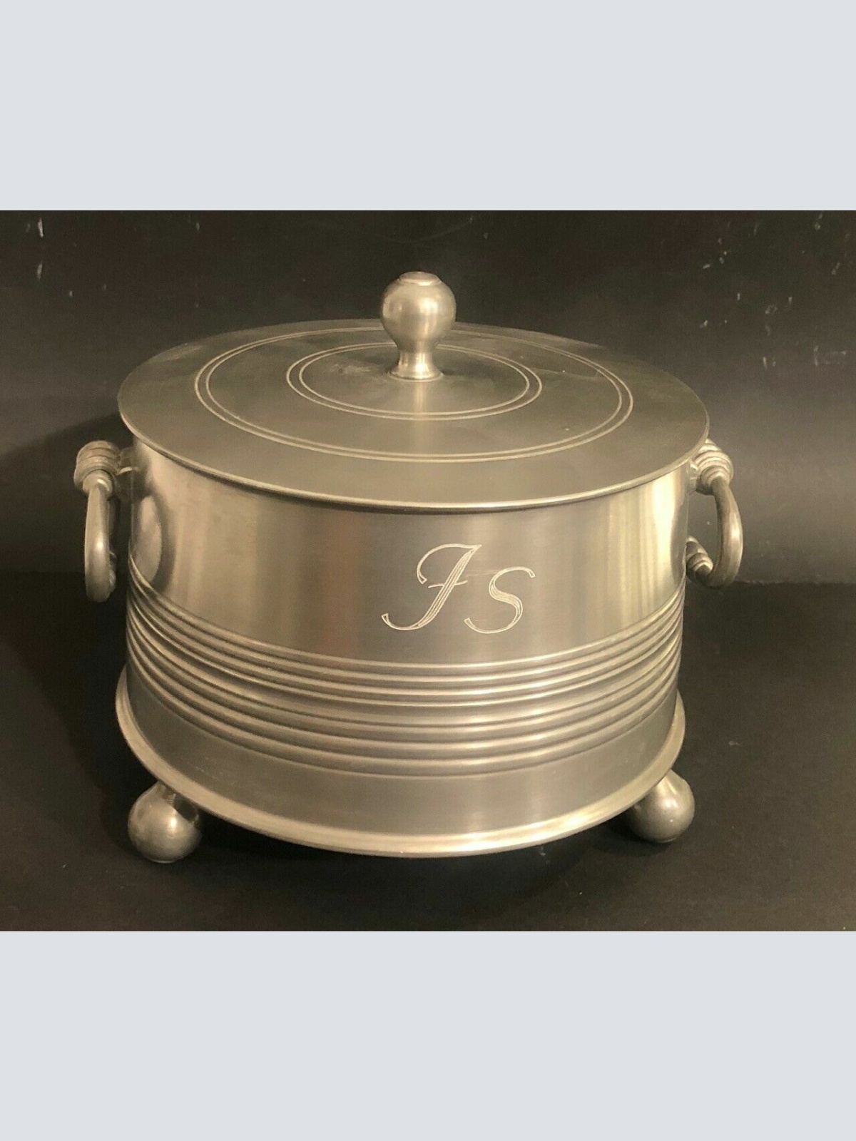 Zinn Deckel Dose Henkeldose Palatia Galerie Block Zinn 30695