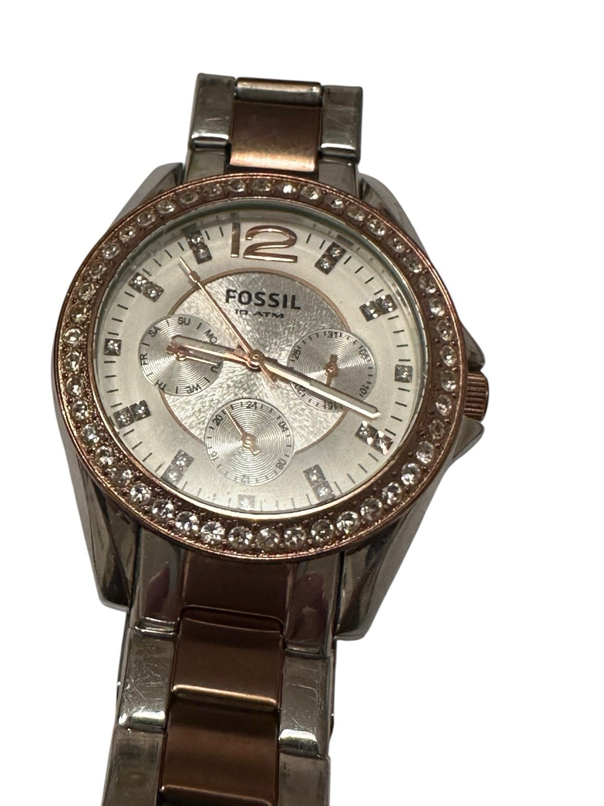 Fossil ES2787 251104 Damen Edelstahl  Armbanduhr neue Batterie P5