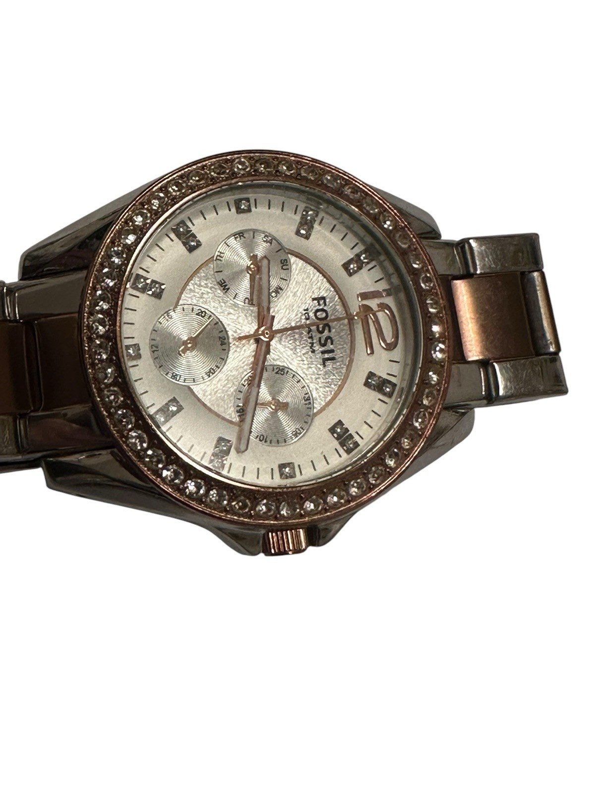 Fossil ES2787 251104 Damen Edelstahl  Armbanduhr neue Batterie P5