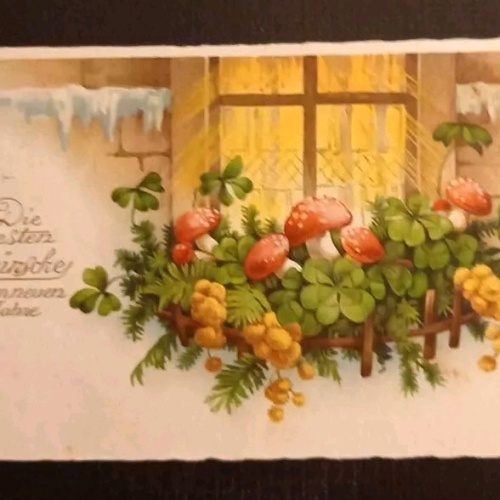 Wünsche Zum Neuen Jahr Klee Und Fliegenpilze 42104 gr I