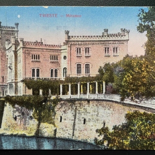Trieste Triest Miramar Schloss Klippe Bucht Hafen Gebäude Italien 400621 TH A
