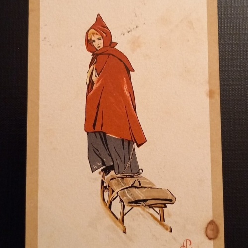 Carlo Pellegrini  Südtirol Frau Mit Schlitten 800056 Ga E