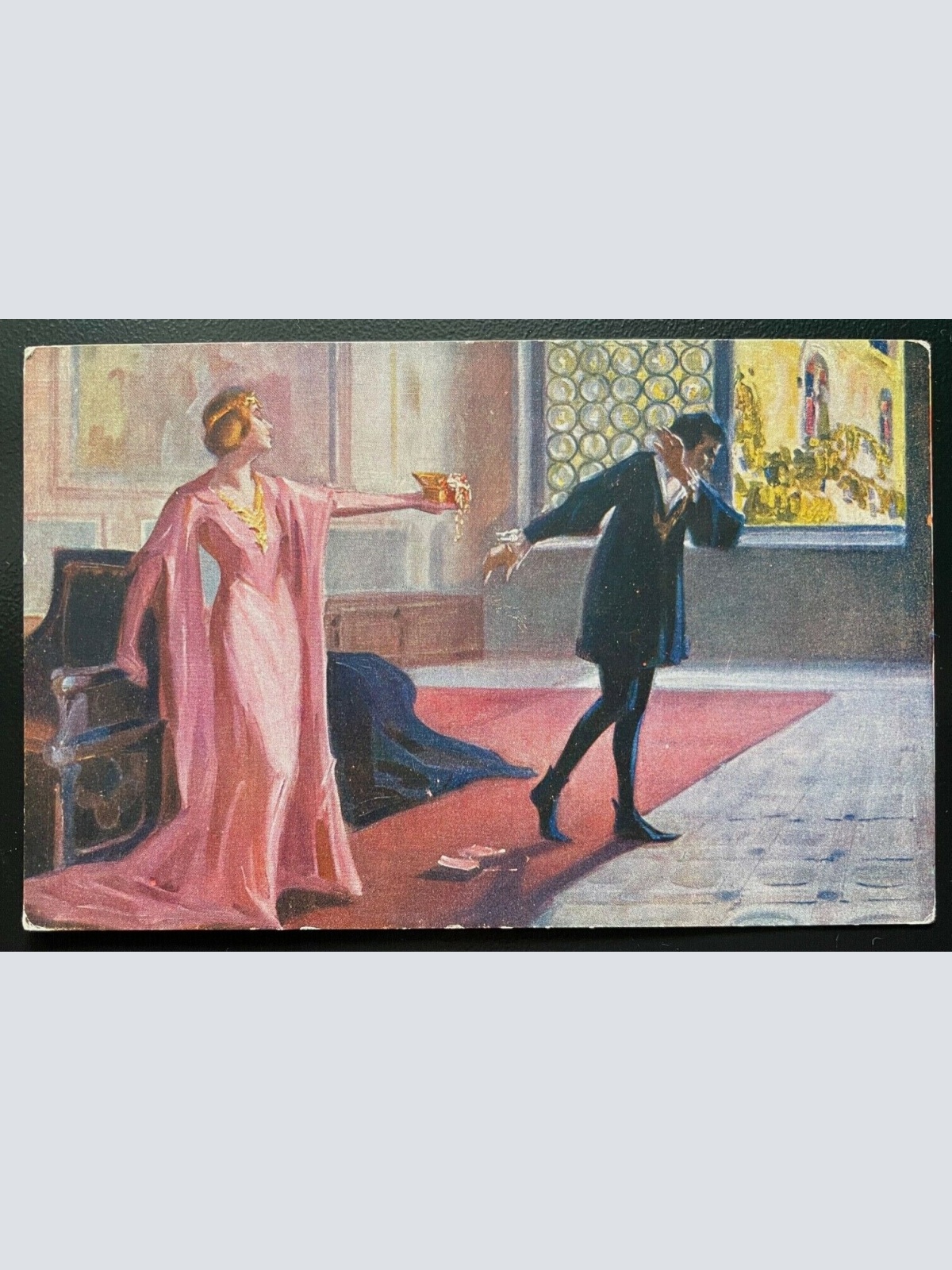 Shakespeare Hamlet A.Salvarani Malerei Bild Mann Frau Kleid Angedenken 400594 D