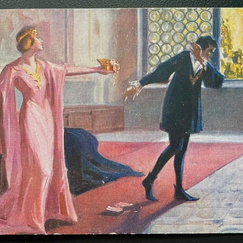 Shakespeare Hamlet A.Salvarani Malerei Bild Mann Frau Kleid Angedenken 400594 D