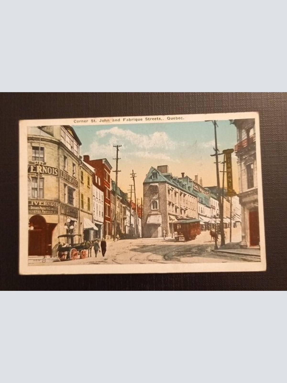Corner St.John And Fabrique Streets Quebec Straßenbahn Und Pferd 118040 Ga E