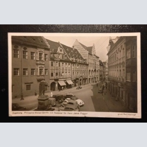 Augsburg Philippine Welser Straße Mit Denkmal Für Hans Jakob Fugger 410482 Gr
