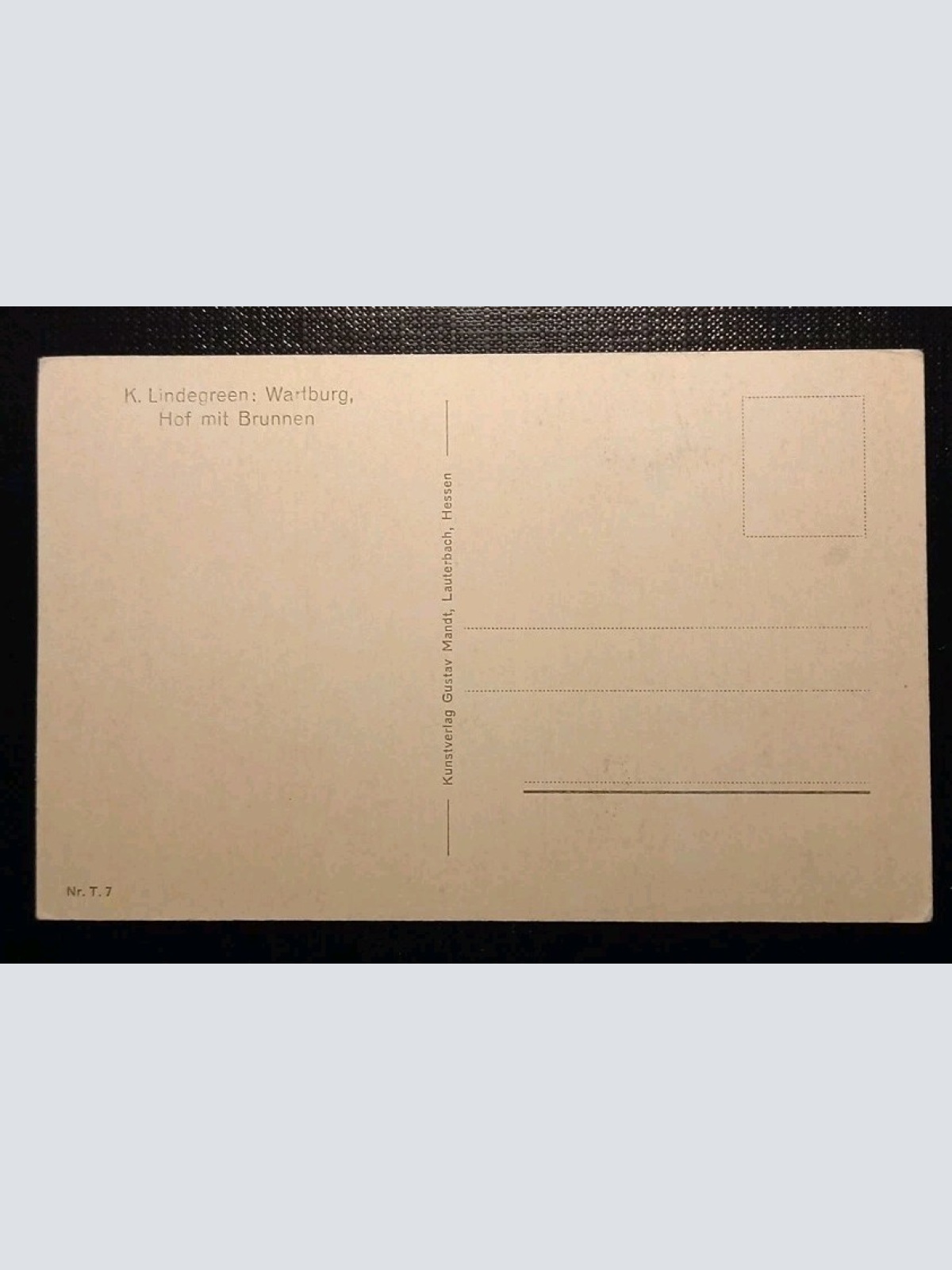 K.Lindegreen Wartburg Hof Mit Brunnen Gr