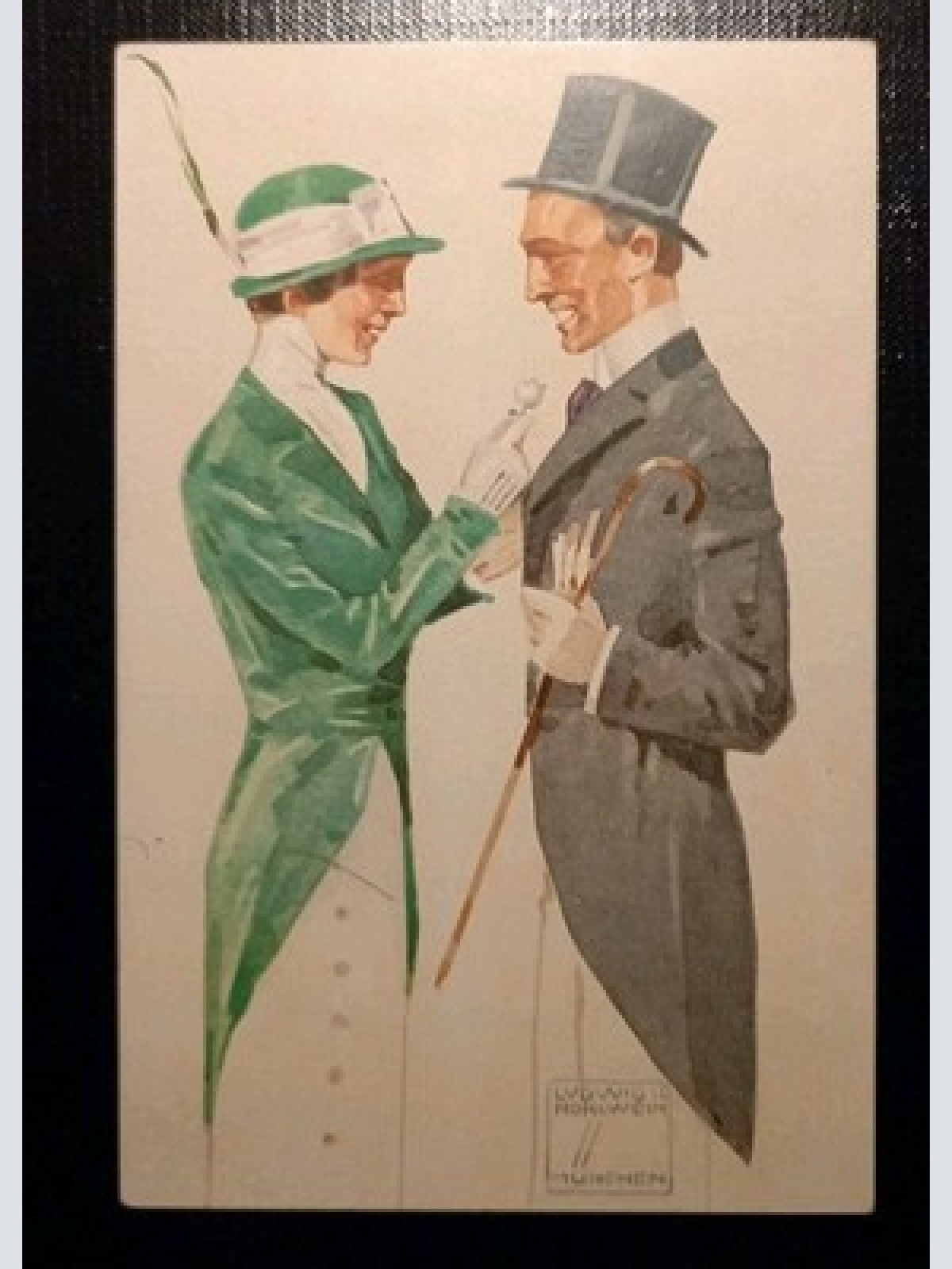 Bayerischer Blumentag Frau Und Mann Im Frack 800055 Gr