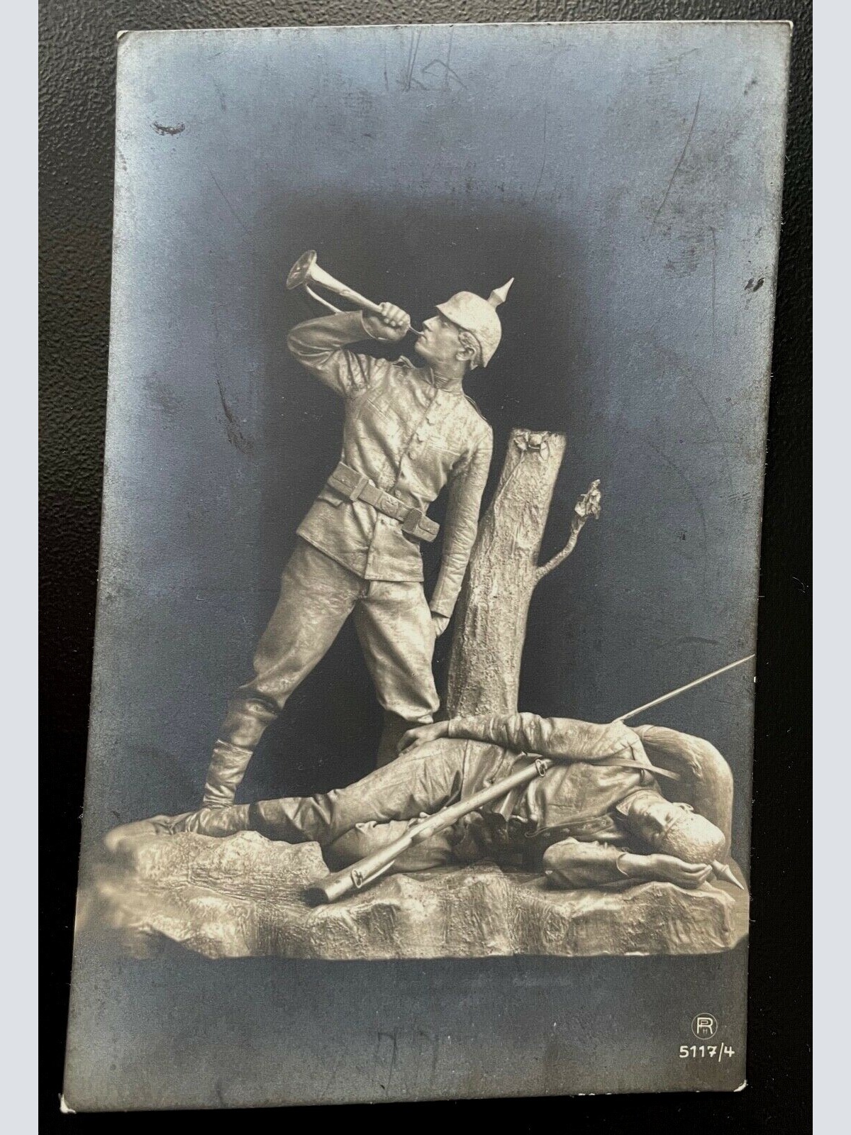 Statue Soldaten Unform Pickelhaube Gefallener Denkmal Militär Krieg 400597 TH