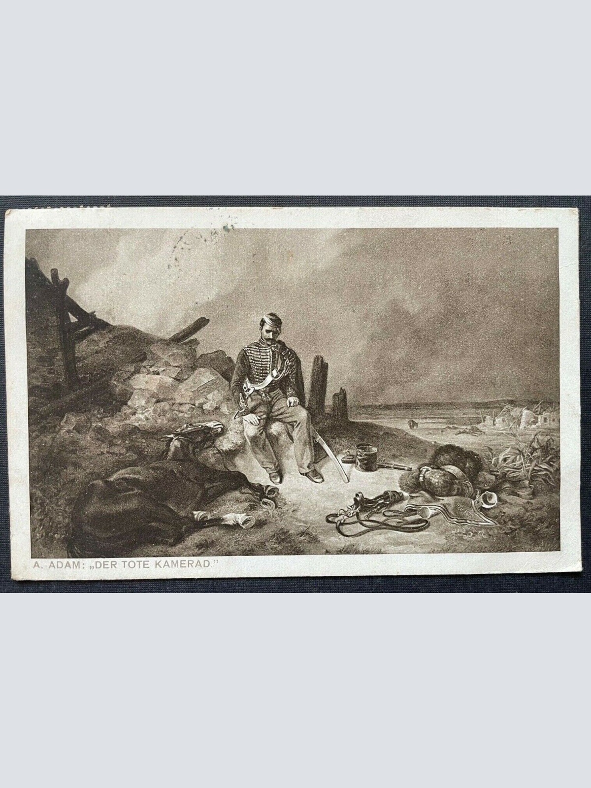 Malerei Der Tote Kamerad Adam Gefallener Soldat Uniform Krieg Militär 400368 F
