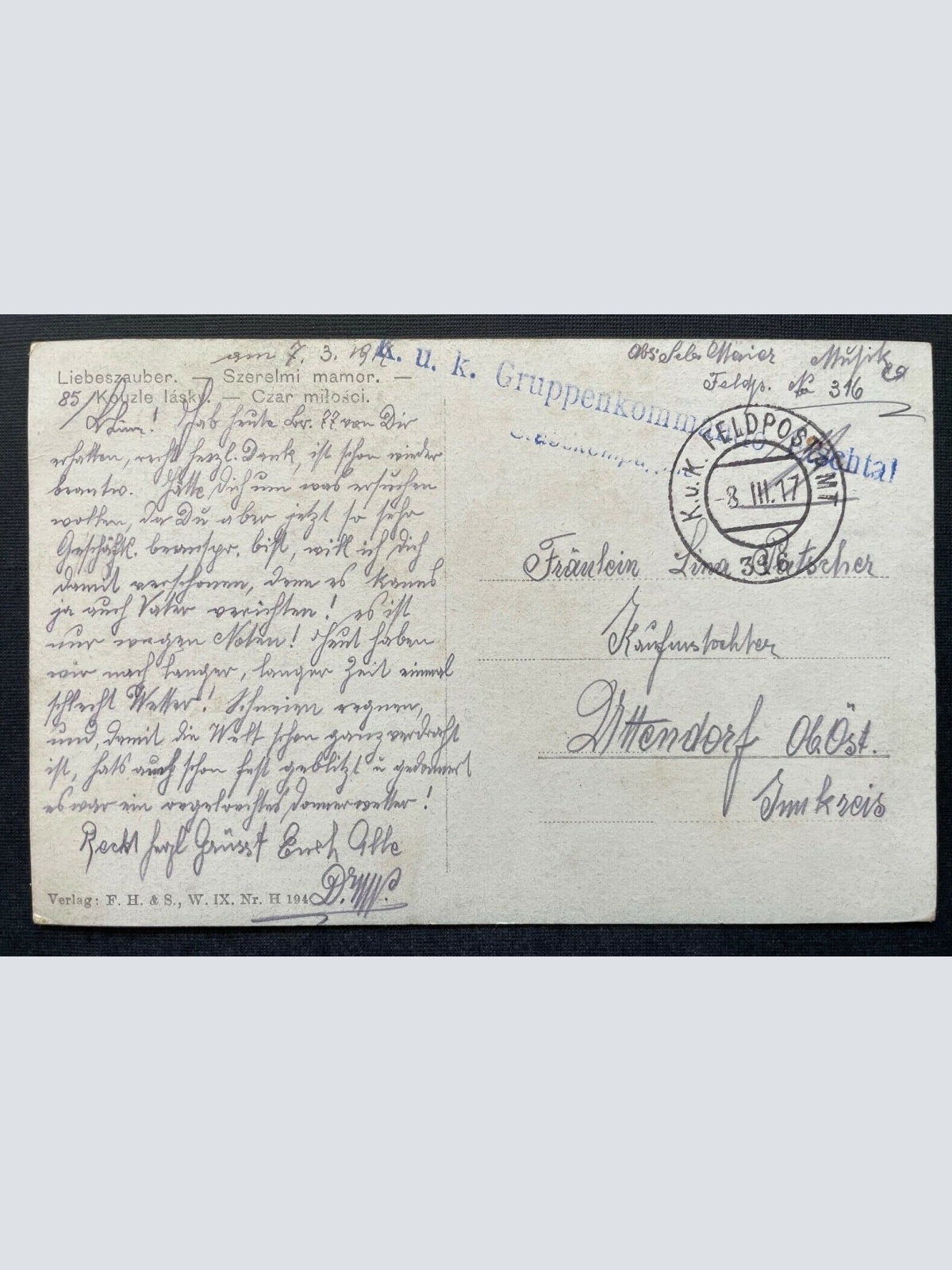 Malerei Liebeszauber Mann Frau Paar Sofa Kleid Umhang Statue Nacht 410795 TH G