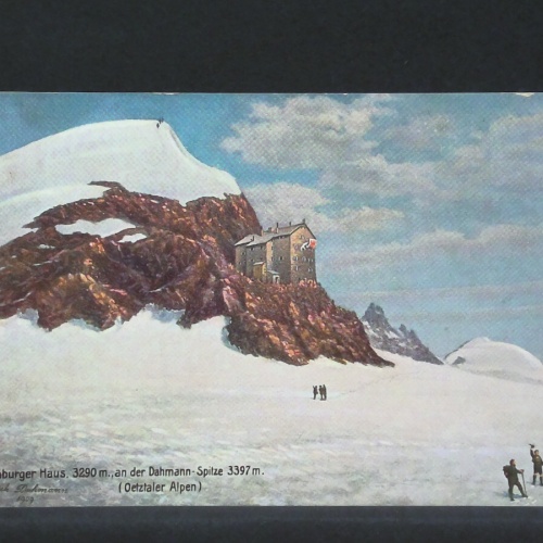 Brandenburger Haus an der Dahmann Spitze Ötztaler Alpen Gemälde JW 402961 F