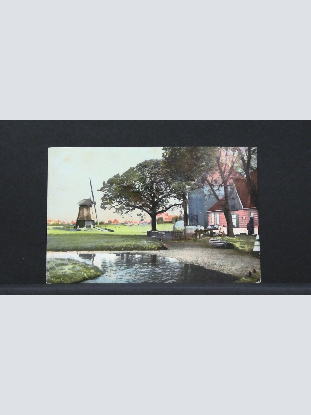 Windmühle Fluss Kühe Haus JW 402950 F