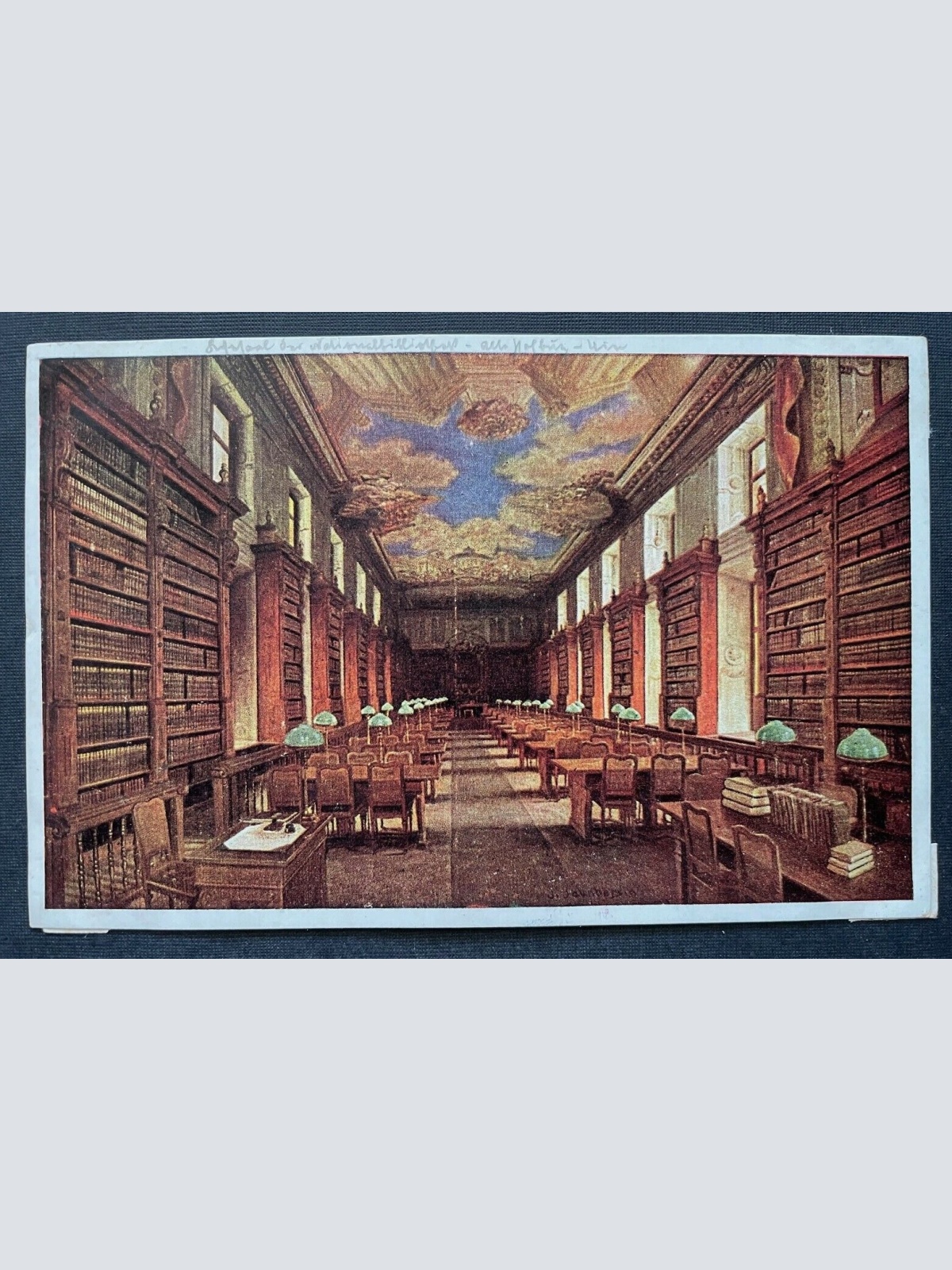 Wien ehem. Hofburg Lesesaal Nationalbibliothek Innenansicht Buch Tisch 410774 TH