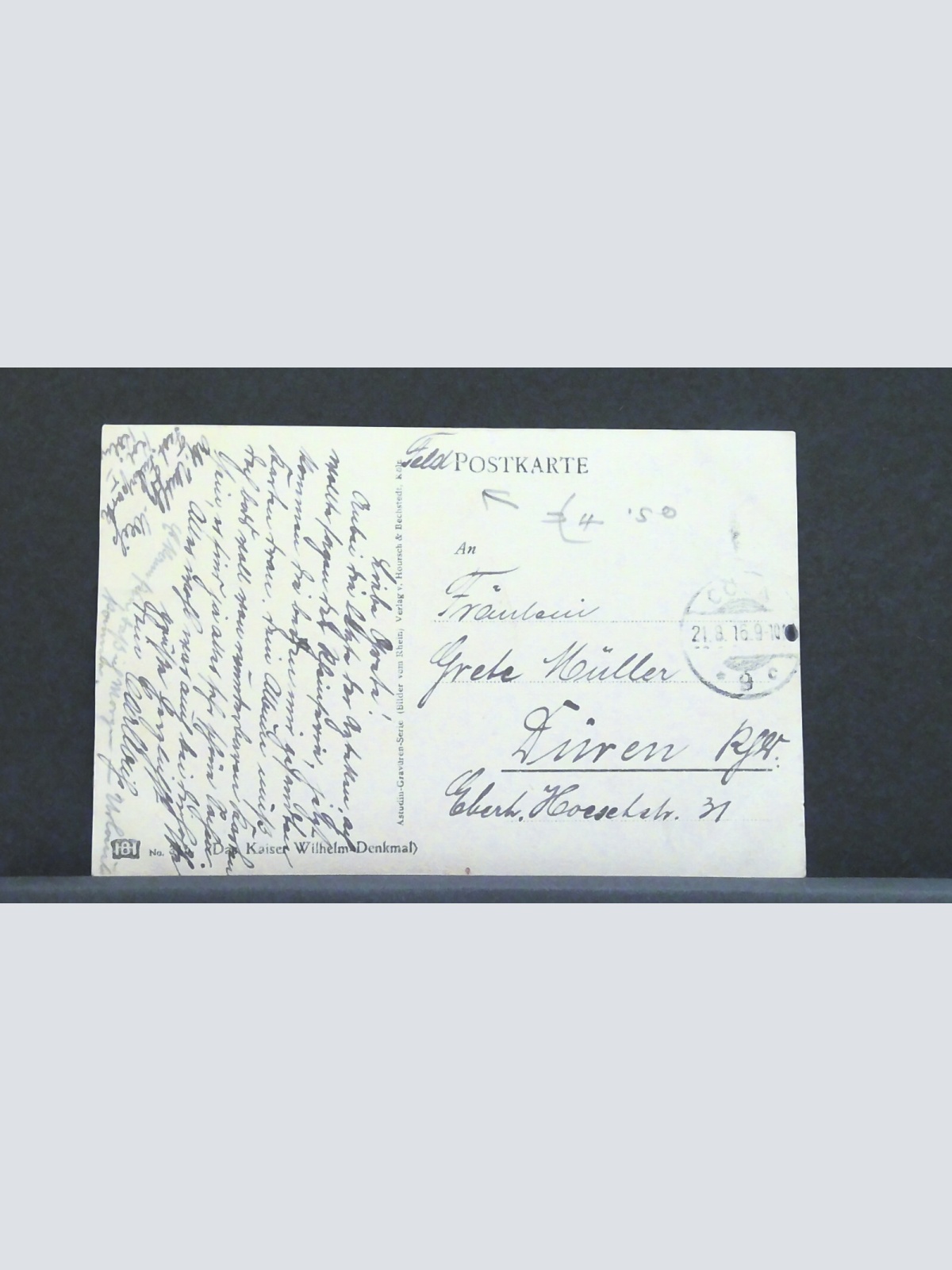 Deutsches Eck in Coblenz Kaiser Wilhelm Denkmal JW 401206 F