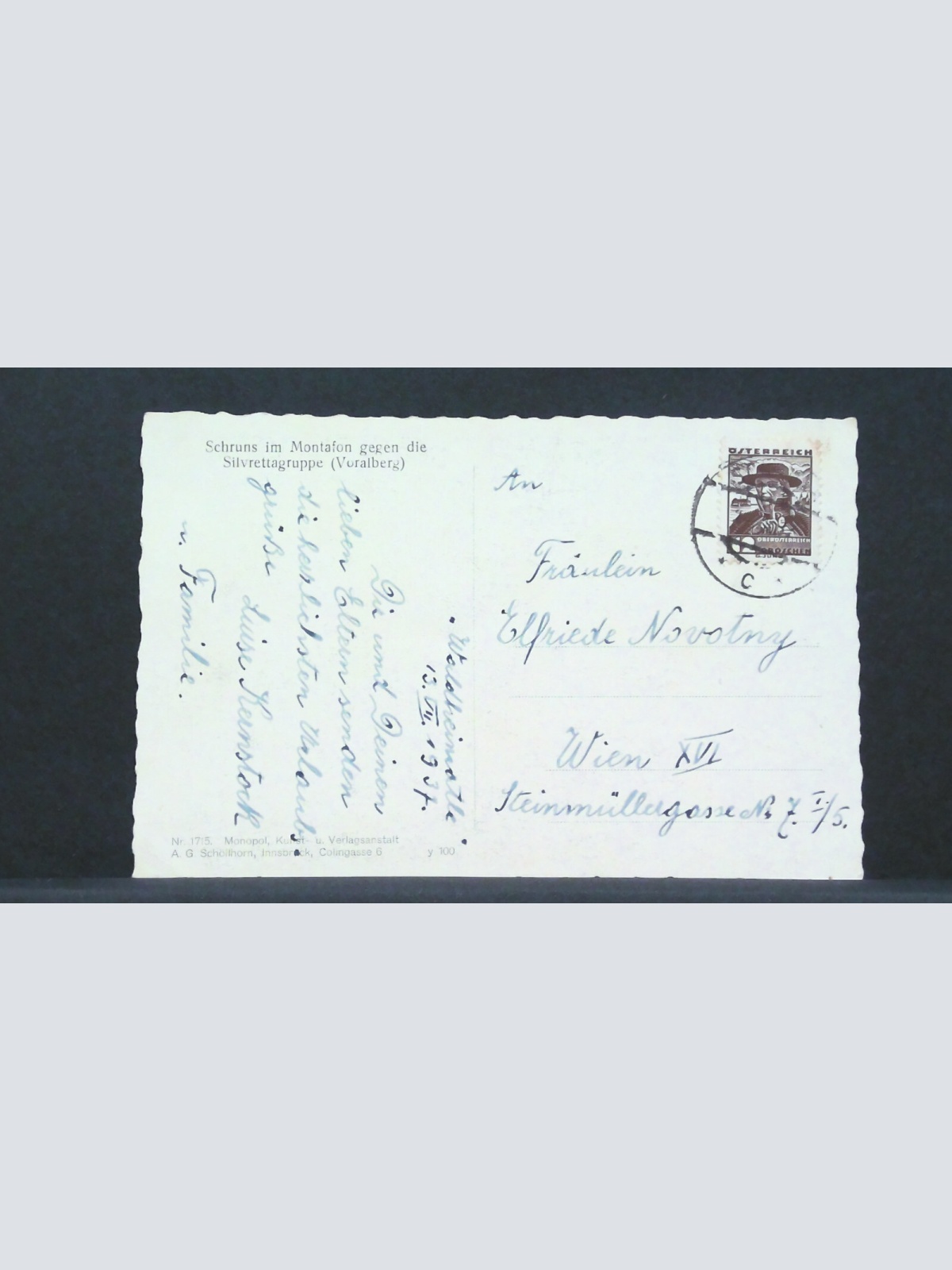 Schrums im Montafon gegen die Silvrettagruppe Vorarlberg JW 0169 F