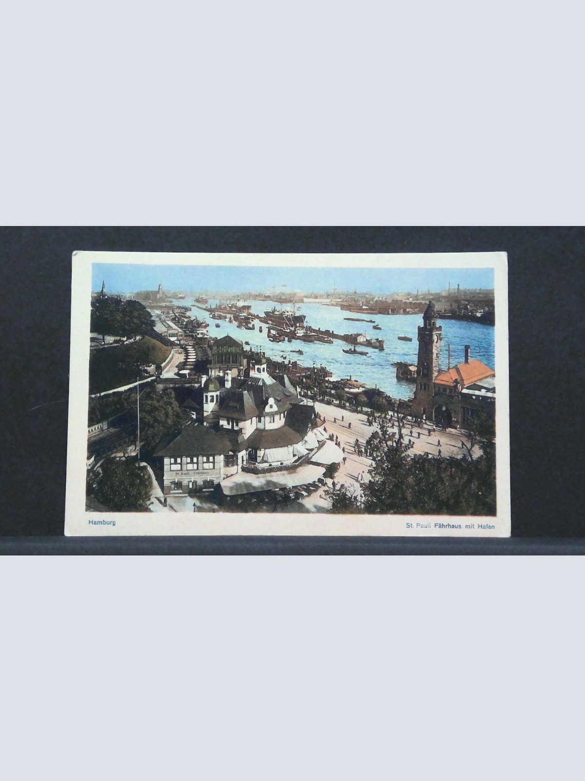 Hamburg St Pauli Fährhaus mit Hafen JW 410221 F