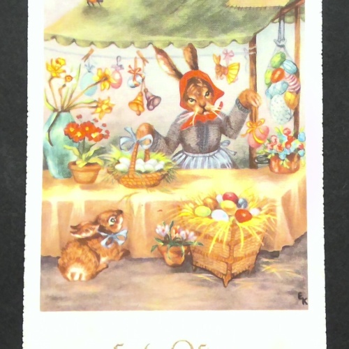 Frohe Ostern Hasen Marktstand Eier JW 410223 F