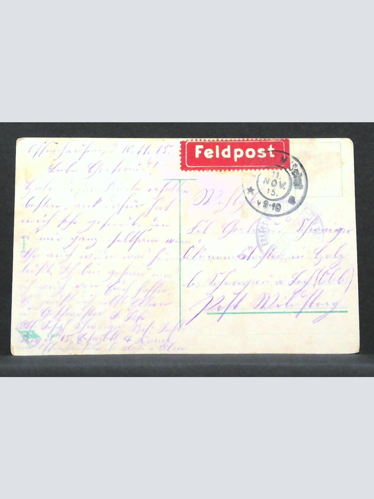 Artillerie im Nahkampf 1.WK Gemälde Feldpost JW 402949 F