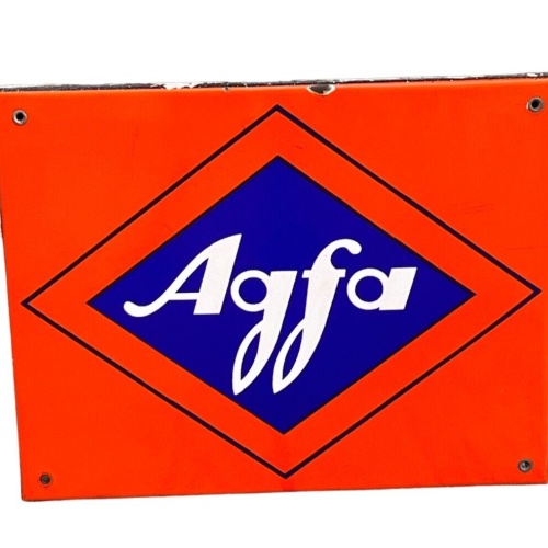 Emailschild Agfa Photo Verkaufsstelle - 48x38cm Original um 1930 siehe Zustand
