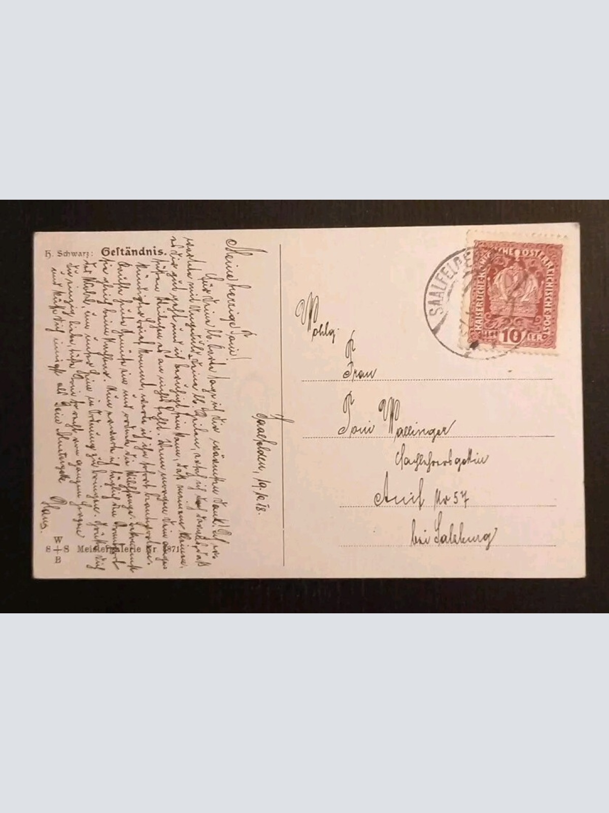 Künstlerkarte Geständnis 600572A Gr