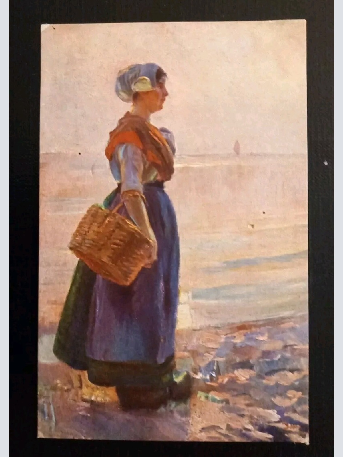 Künstlerkarte J.Christensen Am Meeresufer 600597A Gr