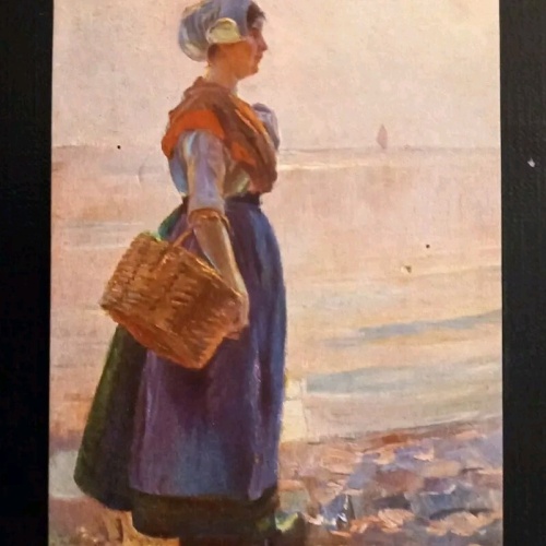 Künstlerkarte J.Christensen Am Meeresufer 600597A Gr