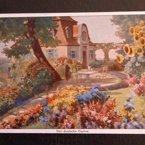 Künstlerkarte Der Deutsche Garten Mit Gartenhaus 600603A Gr