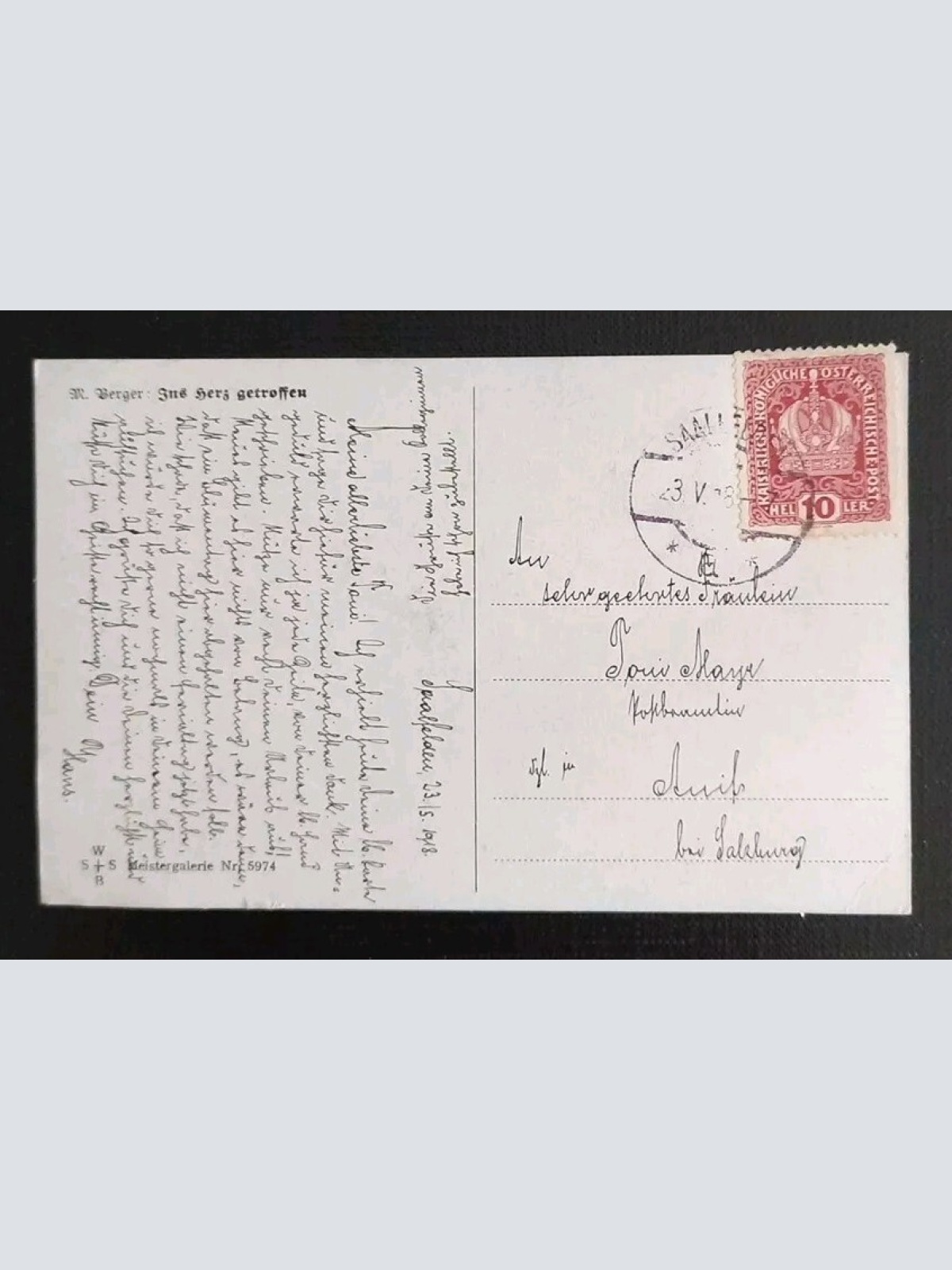 Künstlerkarte Berger Ins Herz Getroffen 600561A Gr