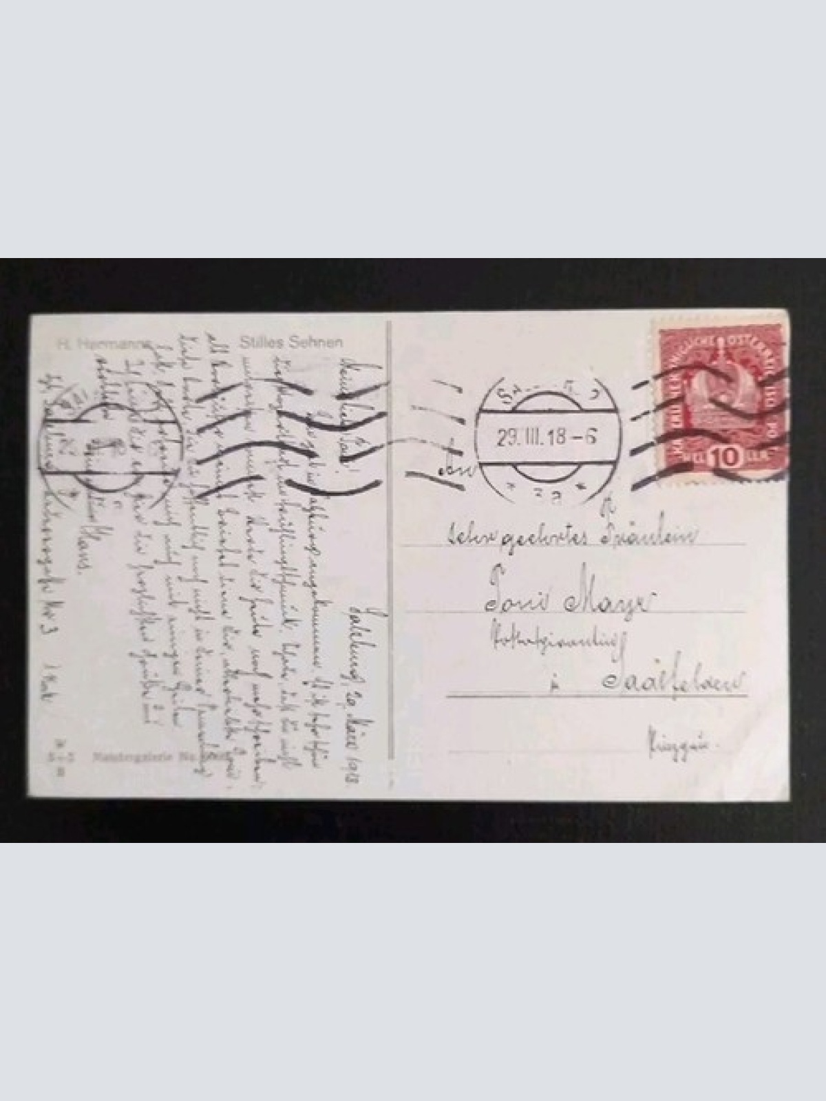 Künstlerkarte Stilles Sehen 600498A Gr