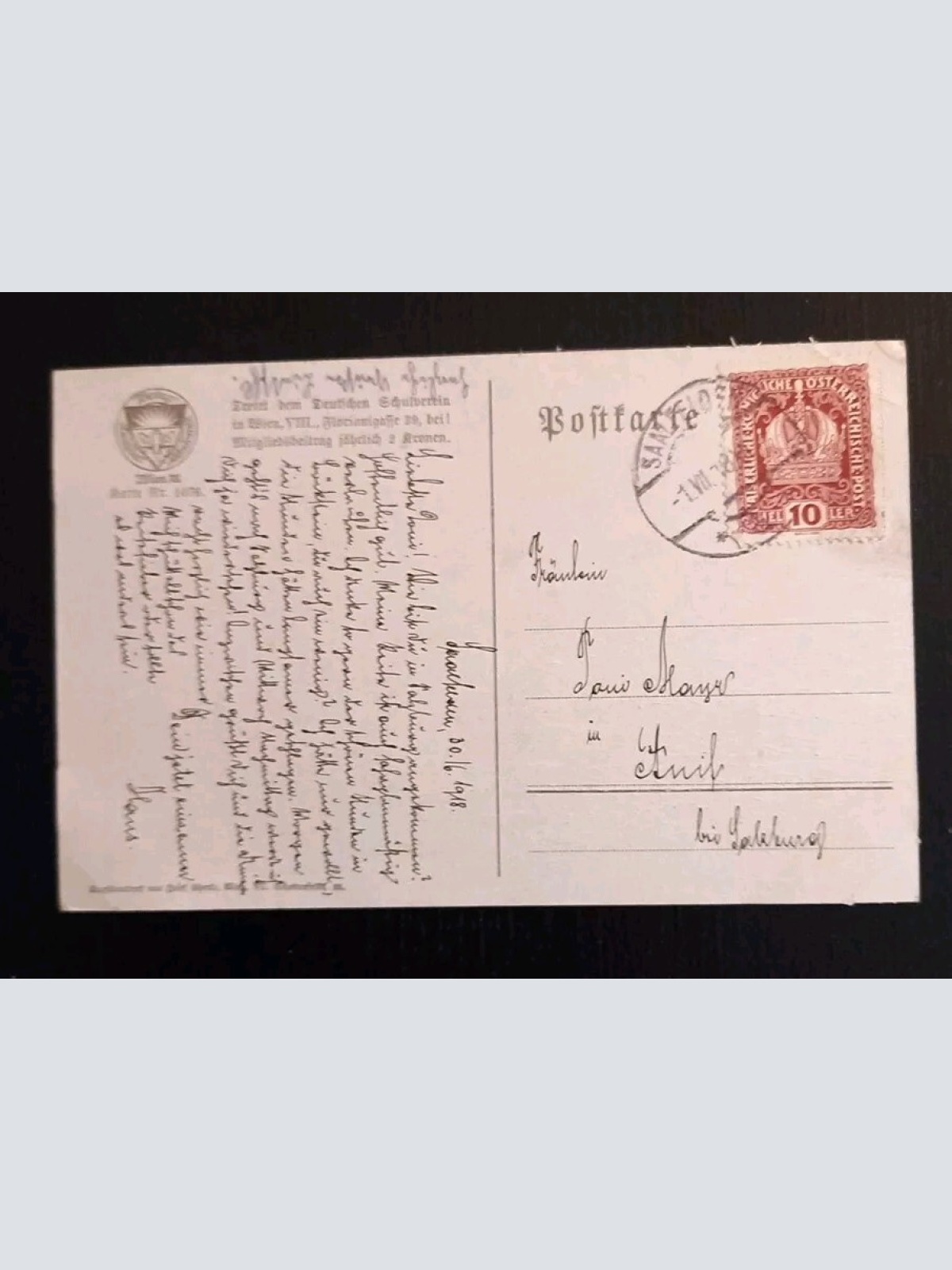 Künstlerkarte Deutscher Schulverein Nr.1076 600582A Gr