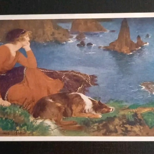 Künstlerkarte Einsamkeit Mit Hund 600611A Gr