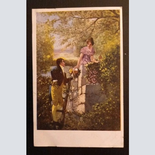 Künstlerkarte Beim Stelldichein Pärchen 600577A Gr