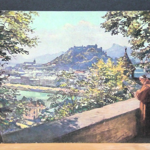 Salzburg Blick vom Kapuzinerberg auf Mönchsberg Mönch Gemälde JW 650111 C