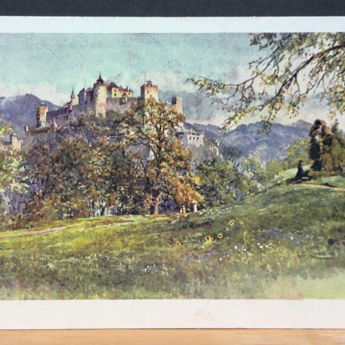 Salzburg Festung Hohensalzburg von der Karolinenhöhe Gemälde JW 650313 C