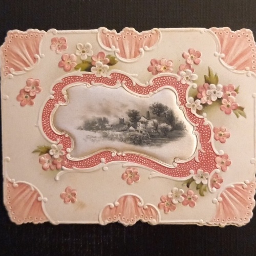 Prägekarte Rosa Blumen 5786 H