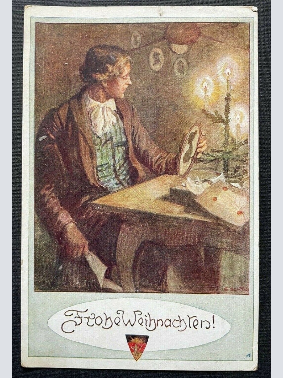 Deutscher Schulverein Frohe Weihnachten Silhouette Kerze Christbaum 400274 TH