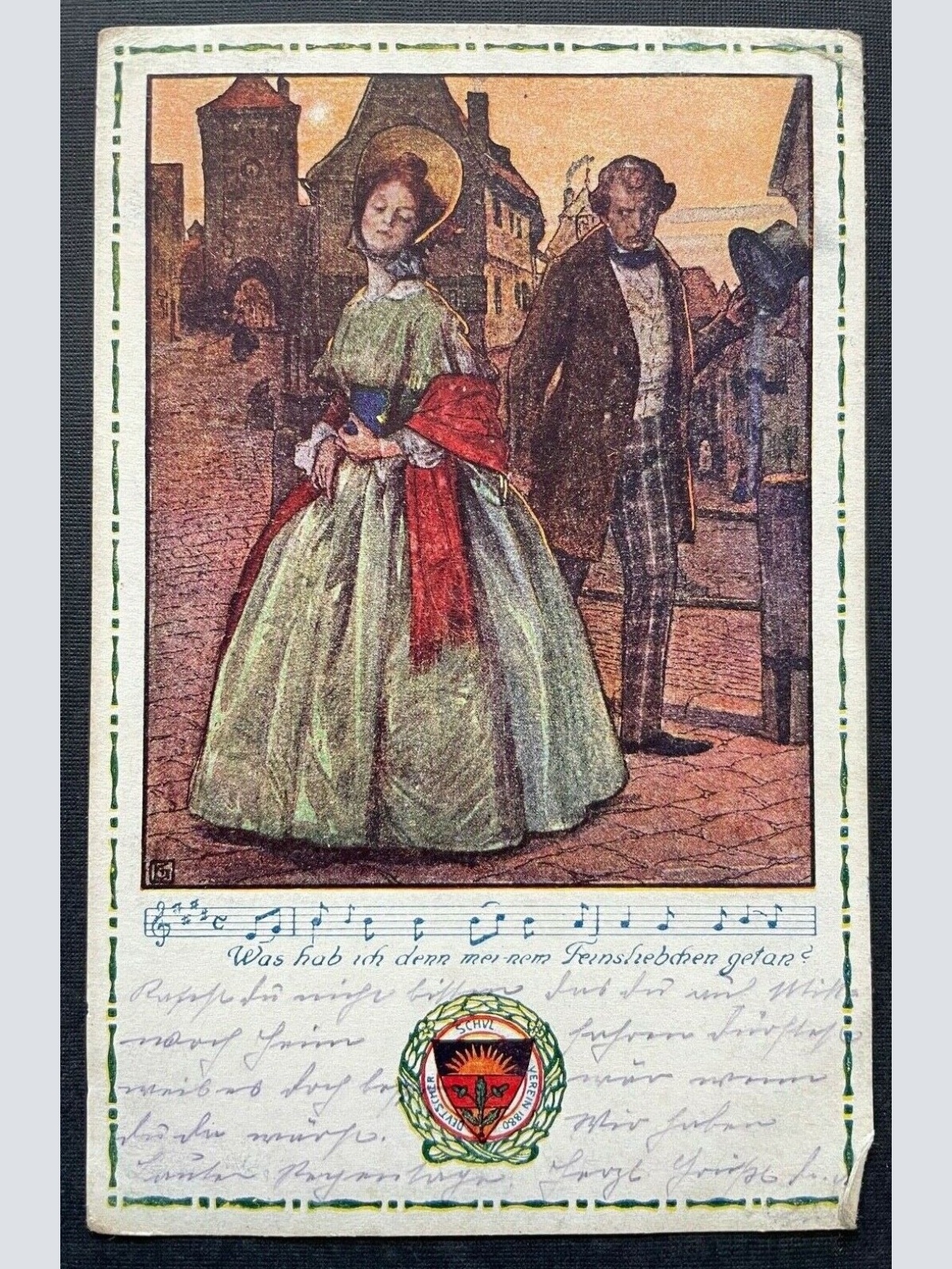 Deutscher Schulverein Feinsliebchen Noten Frau Mann Kleid Hut Anzug 400309 TH