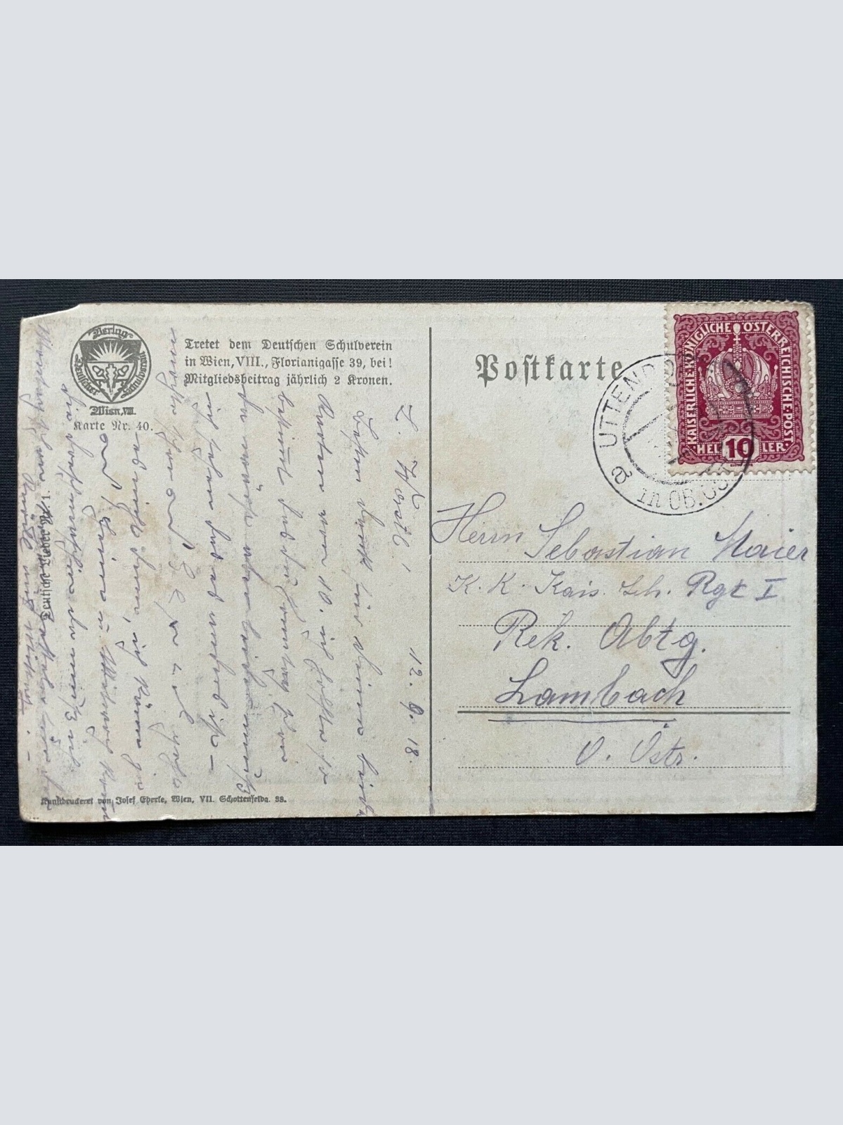 Deutscher Schulverein Feinsliebchen Noten Frau Mann Kleid Hut Anzug 400309 TH