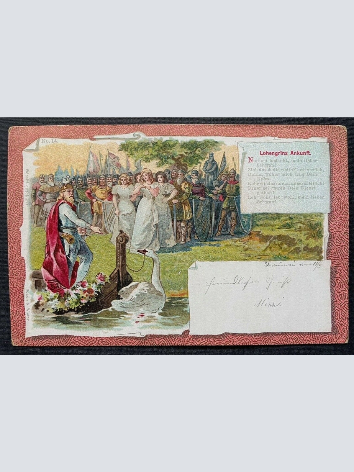 Lohengrins Ankunft Wagner Text Boot Schwan Umhang Soldaten Gruppe 400298 TH A