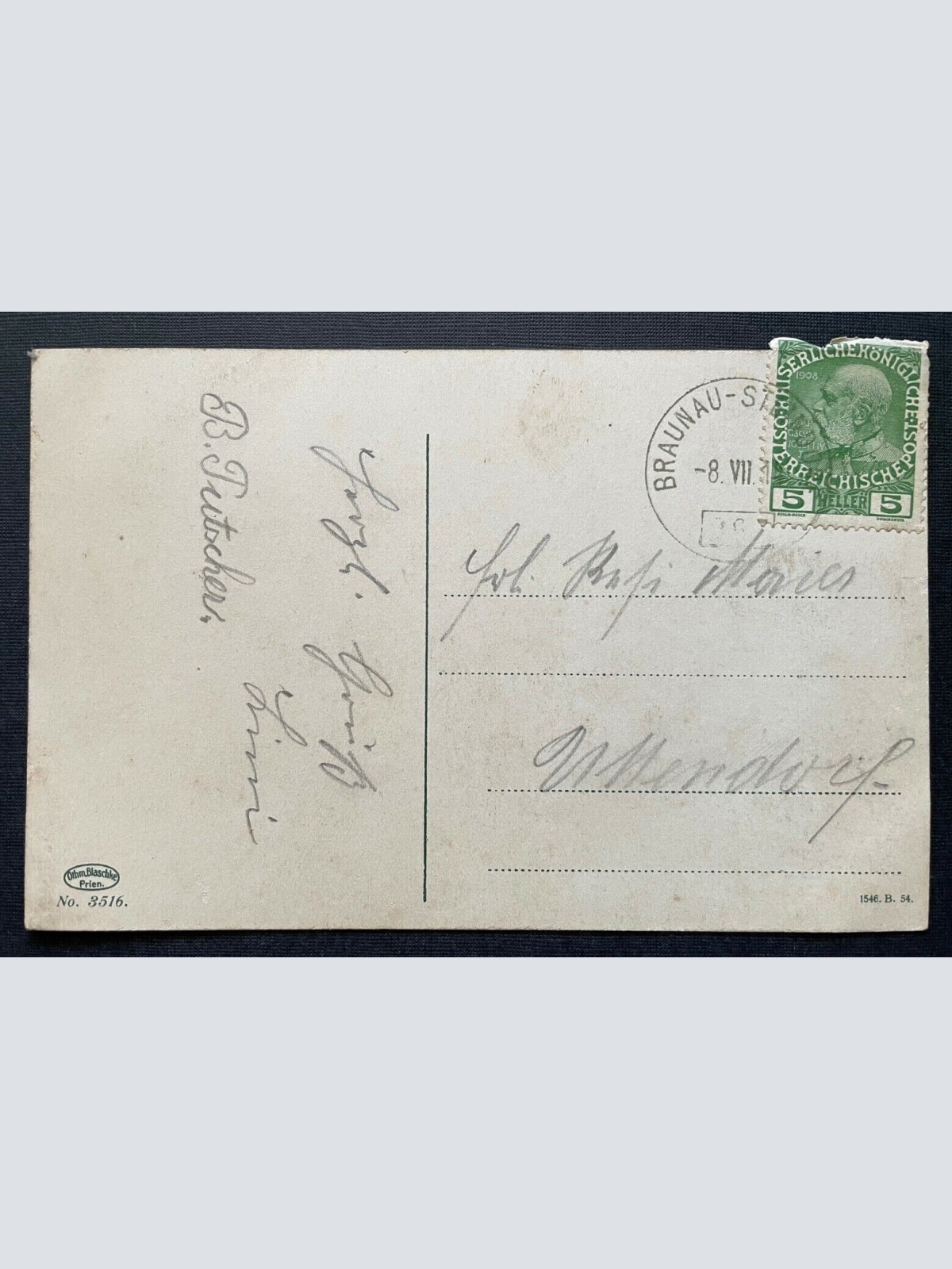 Blick nach Prien am Chiemsee Berg Gebirge Boot Haus Bayern Deutschland 400261 TH