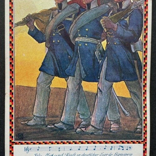 Deutscher Schulverein Mut & Kraft Lied Noten Soldaten Uniform Gewehr 400257 TH