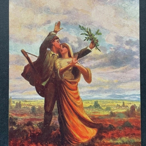 Malerei Treuschwur K.Lerch Paar Mann Frau Kleid Zweig Aussicht Himmel 400307 A